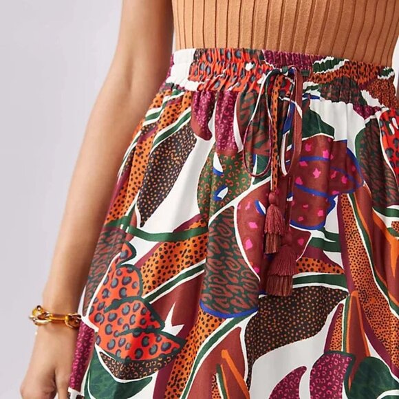 NWT Farm Rio for Anthropologie Monstera Midi Skirt, Size Medium - Picture 3 of 3